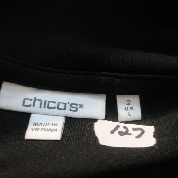 Womens Chico's Black Zenergy Sueded Drawstring Scuba Cowl Neck Pullover 2 US/L - Picture 10 of 10